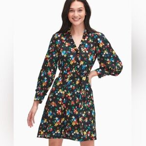 Kate Spade Black Floral Long Sleeve Dress